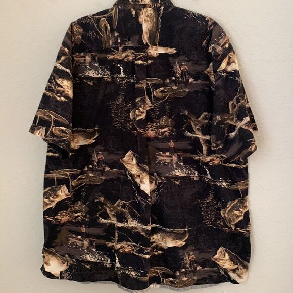 RedHead Men’s Fish Print Short Sleeves Shirt Size XXL - Picture 2 of 8